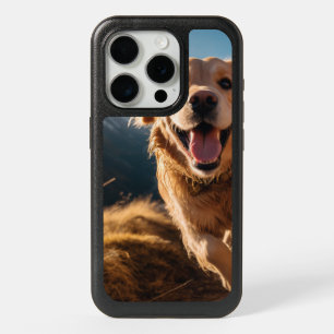 Happy Golden Retriever Running iPhone 15 Pro Case
