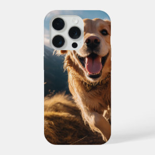 Happy Golden Retriever Running  iPhone 15 Pro Case