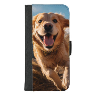 Happy Golden Retriever Running iPhone 8/7 Plus Wallet Case
