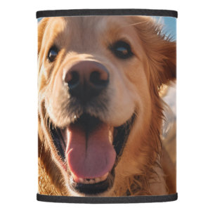 Happy Golden Retriever Running Lamp Shade