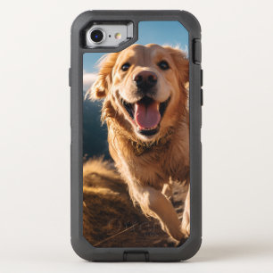 Happy Golden Retriever Running  OtterBox Defender iPhone SE/8/7 Case