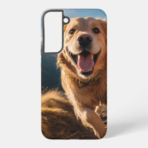 Happy Golden Retriever Running Samsung Galaxy S22+ Case