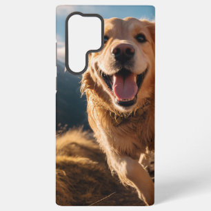 Happy Golden Retriever Running Samsung Galaxy S22 Ultra Case