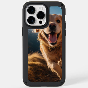 Happy Golden Retriever Running Speck iPhone 14 Pro Max Case