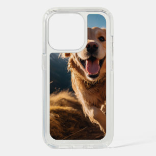 Happy Golden Retriever Running iPhone 15 Pro Case