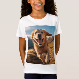 Happy Golden Retriever Running  T-Shirt