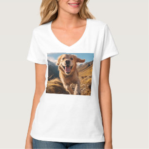 Happy Golden Retriever Running  T-Shirt
