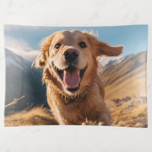 Happy Golden Retriever Running  Trinket Tray