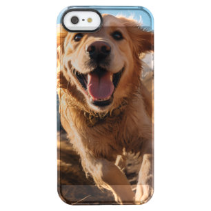 Happy Golden Retriever Running  Clear iPhone SE/5/5s Case
