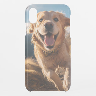 Happy Golden Retriever Running iPhone XR Case