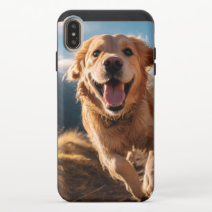 Happy Golden Retriever Running iPhone XS Max Slider Case