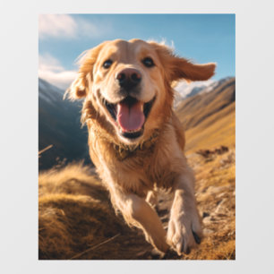 Happy Golden Retriever Running Wall Decal