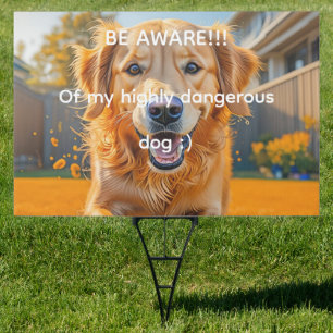 Happy Golden Retriever Sign