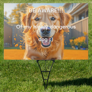 Happy Golden Retriever Sign