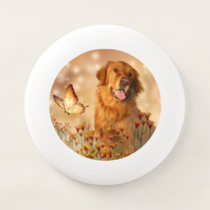 Happy golden retriever Wham-O frisbee
