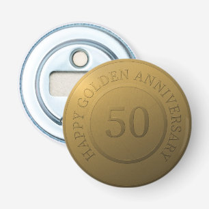 Happy golden wedding anniversary bottle opener