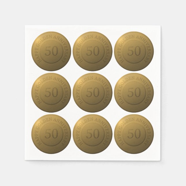 Happy golden wedding anniversary napkins (Front)