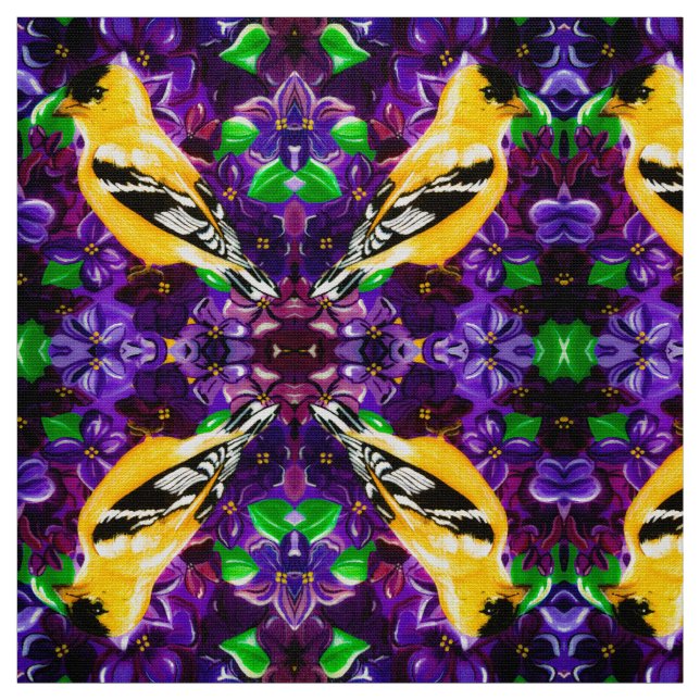 Happy Goldfinch Fabric (Swatch)