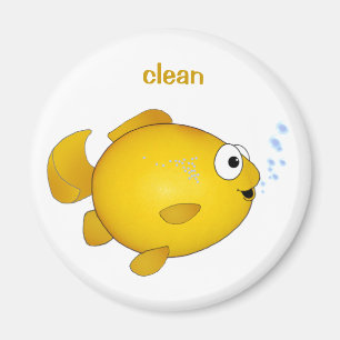 Happy Goldfish, "clean" dishwasher magnet