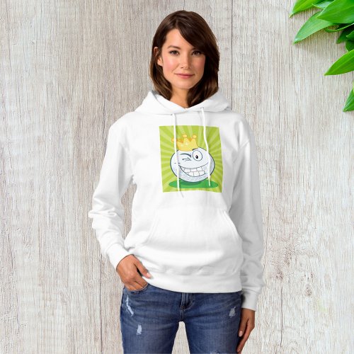 Happy Golf Ball Womens Hoodie