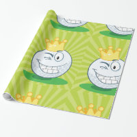 Happy Golf Ball Wrapping Paper
