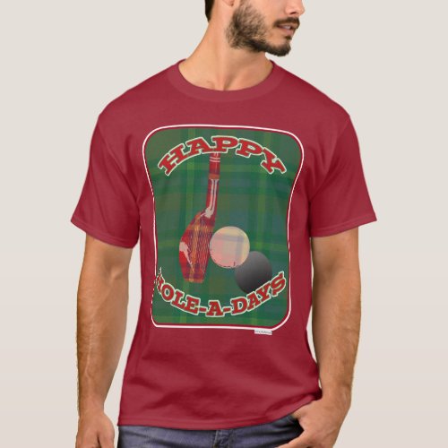 Happy Golf Holes Holiday Fun Design T_Shirt