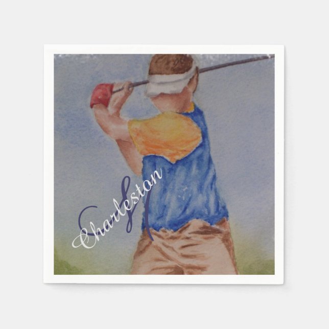 Happy Golfer Celebration Party Napkins (Front)