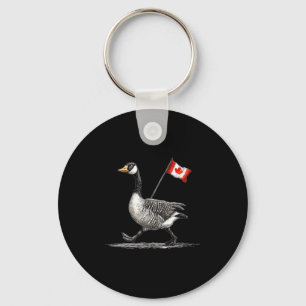 Happy Goose Costume With Canada Flag Keychain