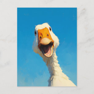 Happy Goose Under Blue Sky Postcard