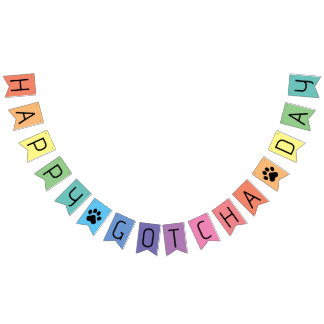 “Happy Gotcha Day” Dog Adoption Celebration Bunting Flags