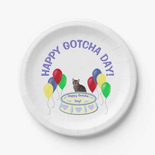 Happy Gotcha Day Kitty Paper Plates