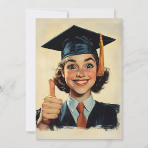 Happy Graduate Giving a Thumbs-Up  Invitation