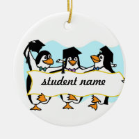 Happy Graduating Dancing Penguins w/Banner
