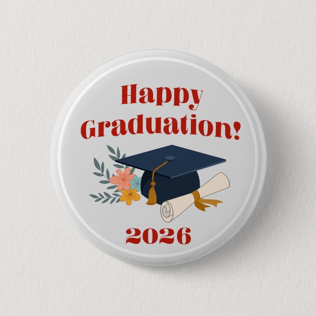 Happy Graduation 2026 Button (Front)
