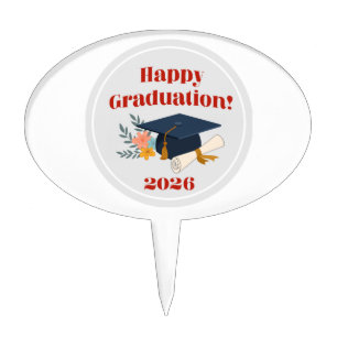 Happy Graduation 2026! cake topper