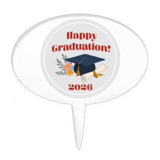Happy Graduation 2026! cake topper