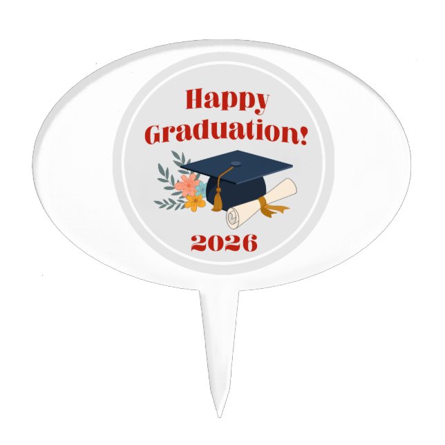 Happy Graduation 2026! cake topper (Front)
