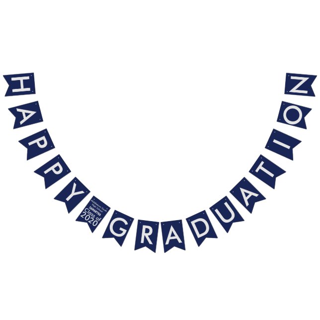 Happy Graduation Blue School Bunting Banner (All)