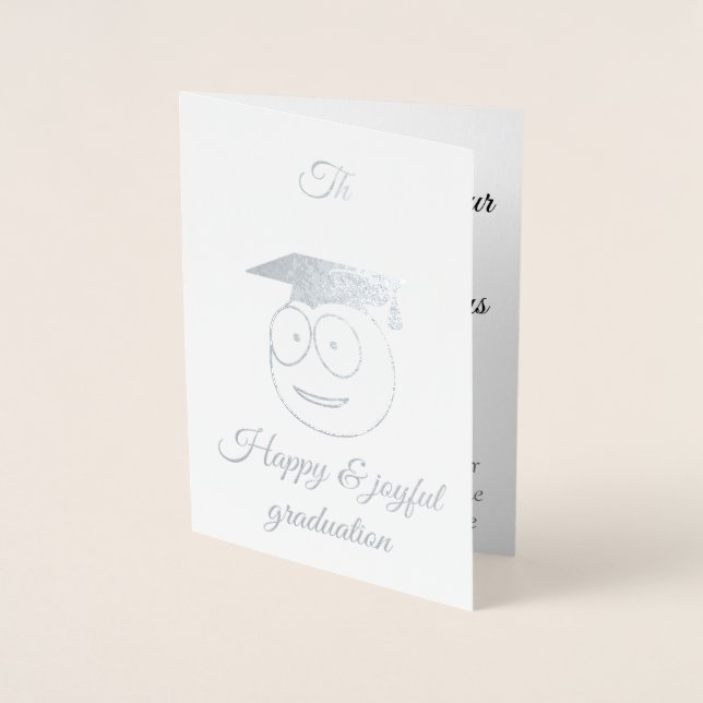 happy graduation day silver  foil card (Front)