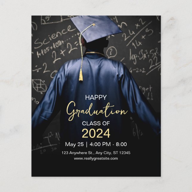 Happy Graduation Invitation, Class Of 2024 Flyer (Front)