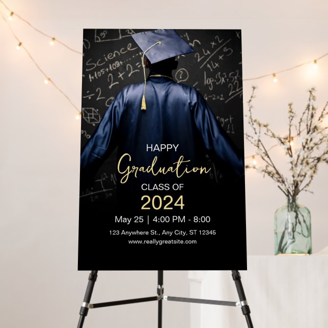 Happy Graduation Invitation, Class Of 2024 Foam Board (In Situ (Stand))