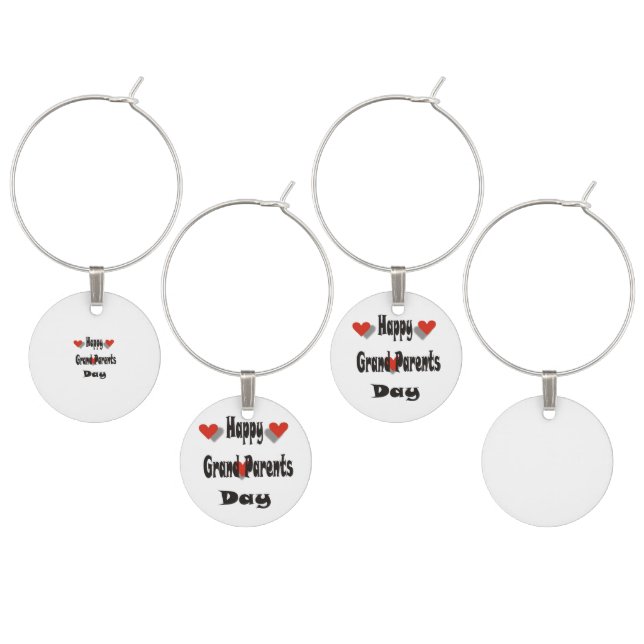 Happy Grand Parent Day Wine Charm (Staggered)