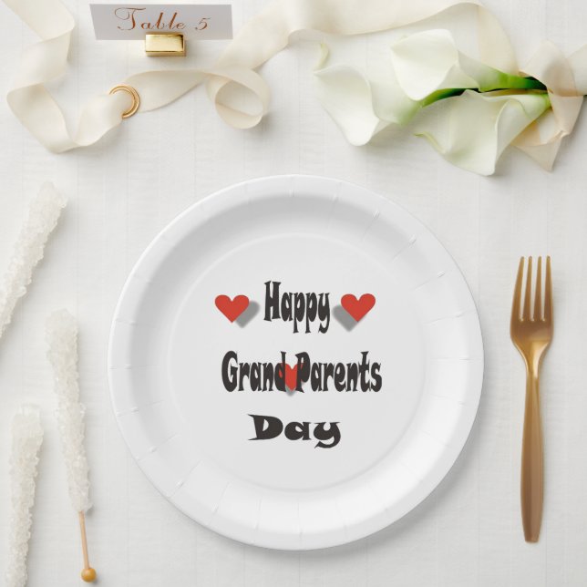 Happy Grand Parents Day Paper Plates (Wedding)