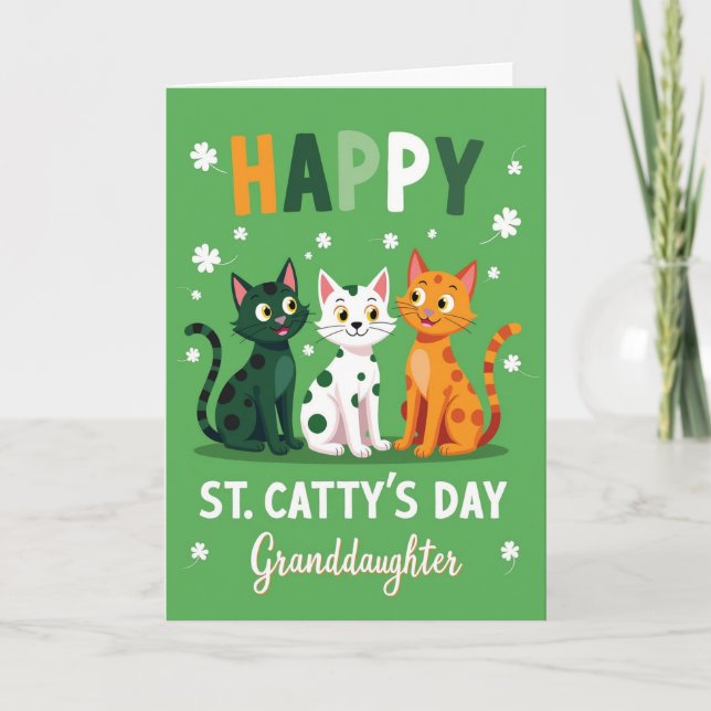 Happy Granddaughter Cats Card (Front)