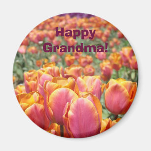 Happy Grandma! magnets Tulip Flowers Festival