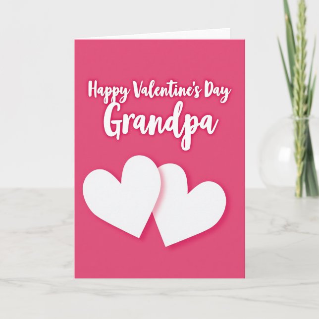 Happy Grandpa Hearts Valentine Card (Front)