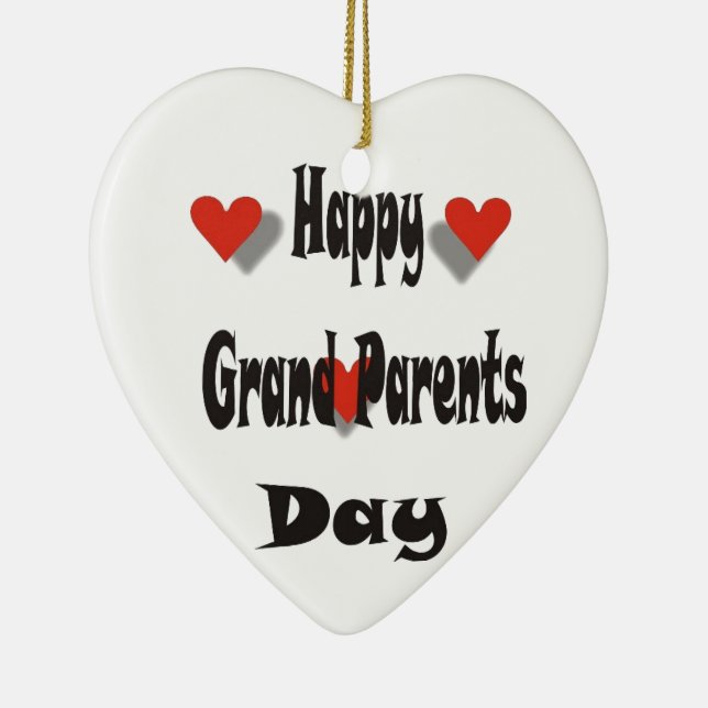 Happy Grandparent Day Ceramic Ornament (Right)