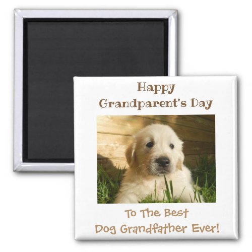 Happy Grandparents Day Best Dog Grandfather Photo Magnet
