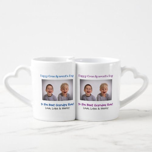 Happy Grandparents Day Best Ever Custom Photo Coffee Mug Set
