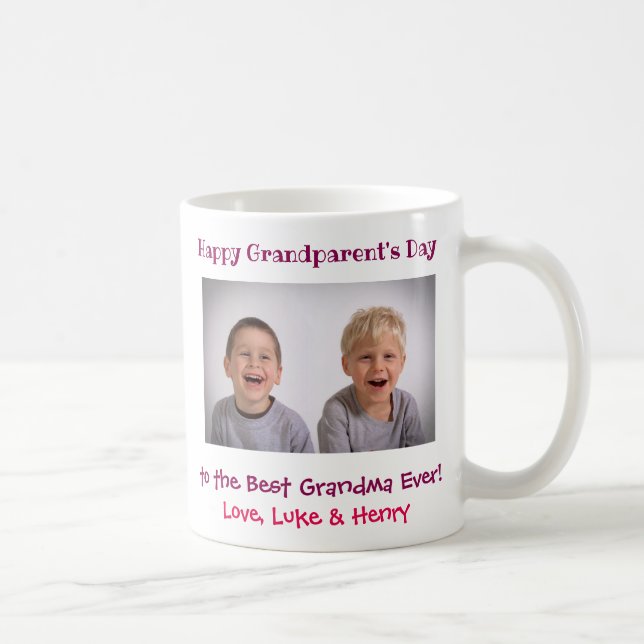 Happy Grandparent's Day Best Grandmother Photo Coffee Mug (Right)